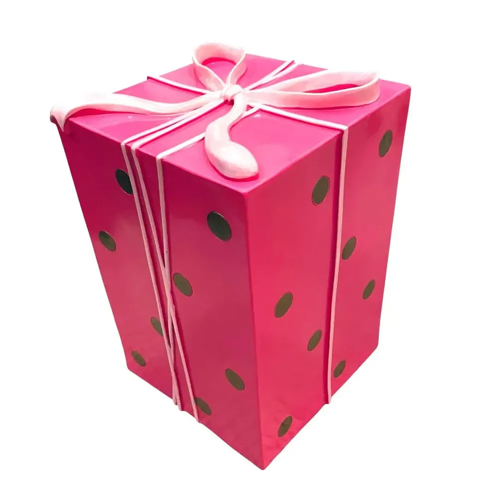 34th & Pine Pink Gold Polka Dot Christmas Present Bow Outdoor Holiday Decor New